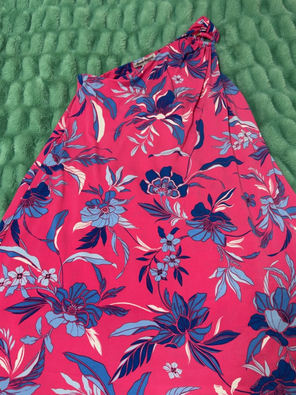 Tommy Bahama Pink Floral One-Shoulder with Blue Accents